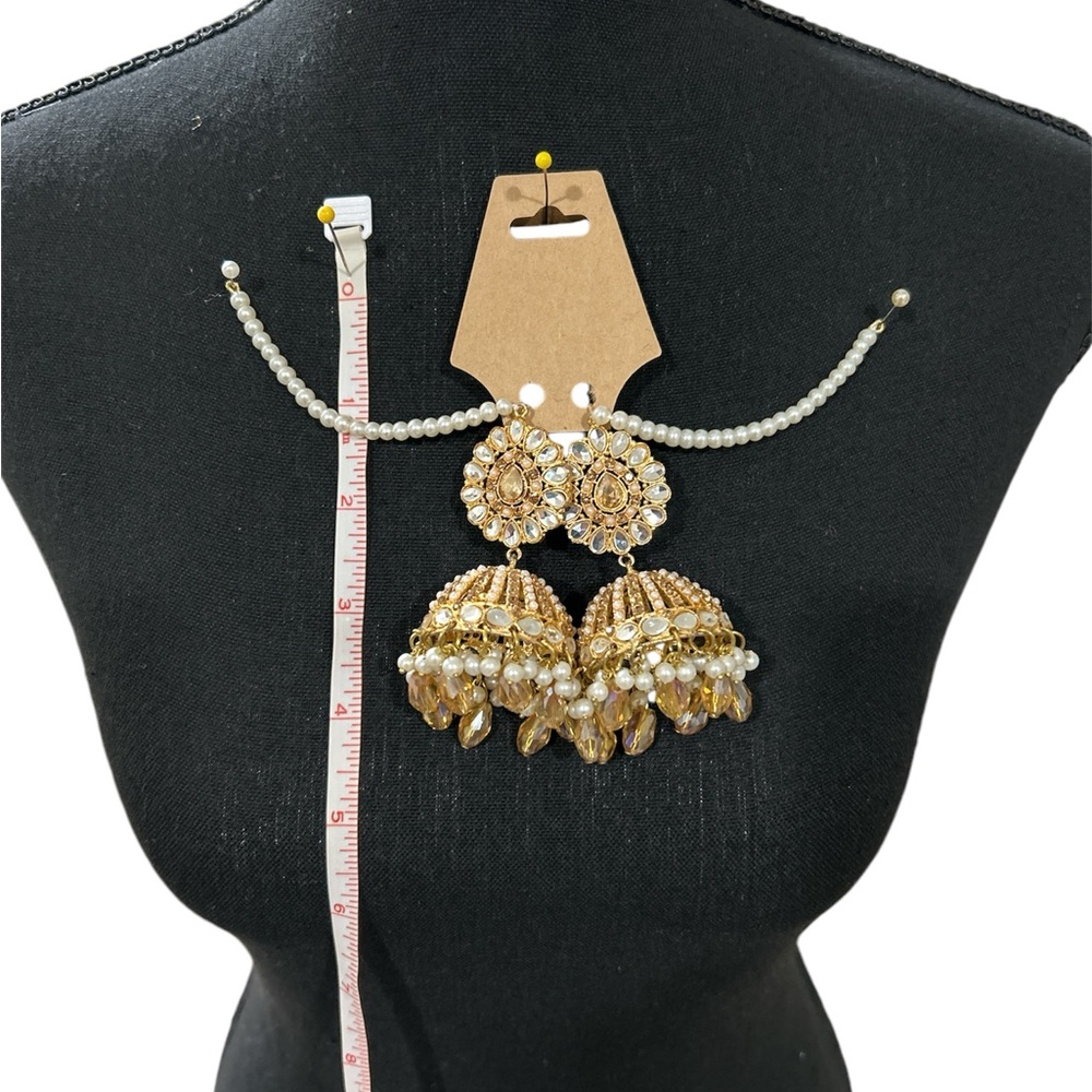 Bollywood kundan jhumkay earrings